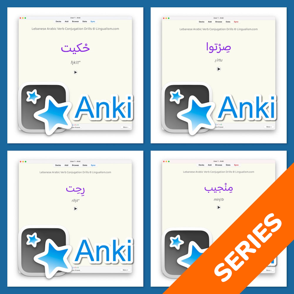Lebanese Arabic Verb Conjugation Drills: Anki Flashcards