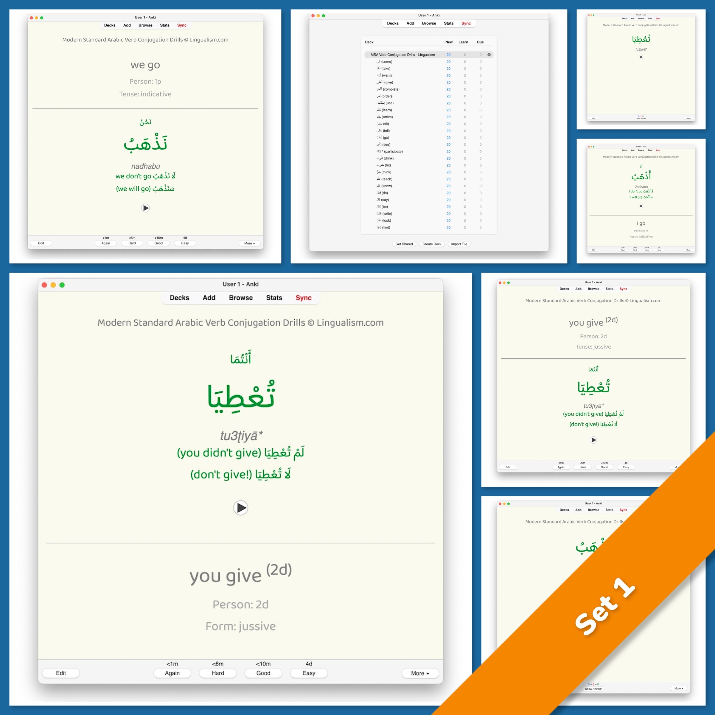 Modern Standard Arabic Verb Conjugation Drills: Anki Flashcards