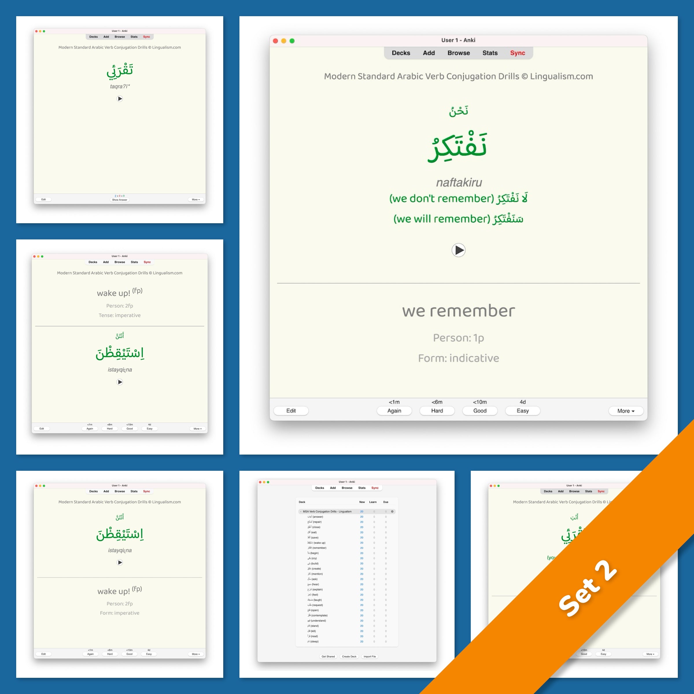 Modern Standard Arabic Verb Conjugation Drills: Anki Flashcards