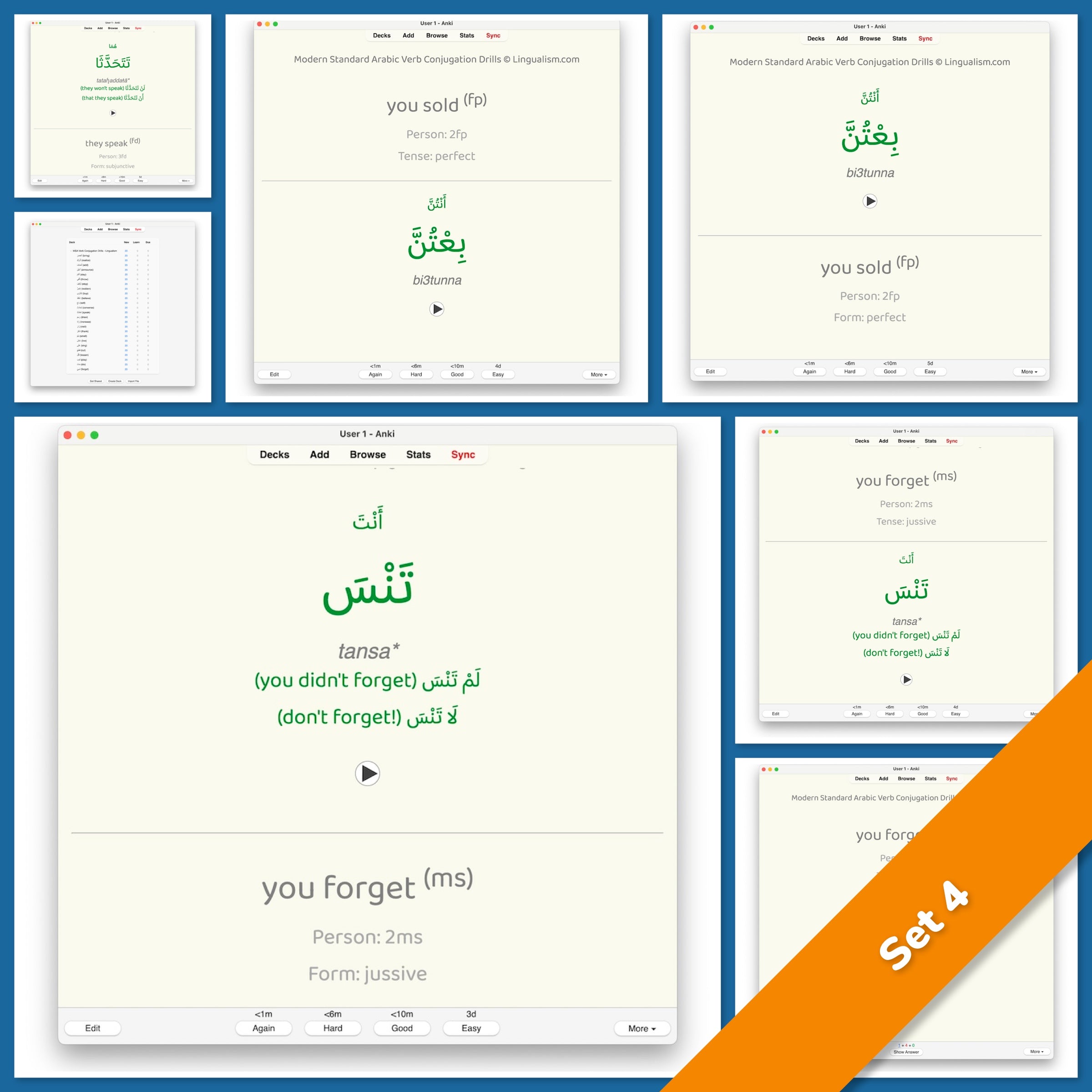 Modern Standard Arabic Verb Conjugation Drills: Anki Flashcards