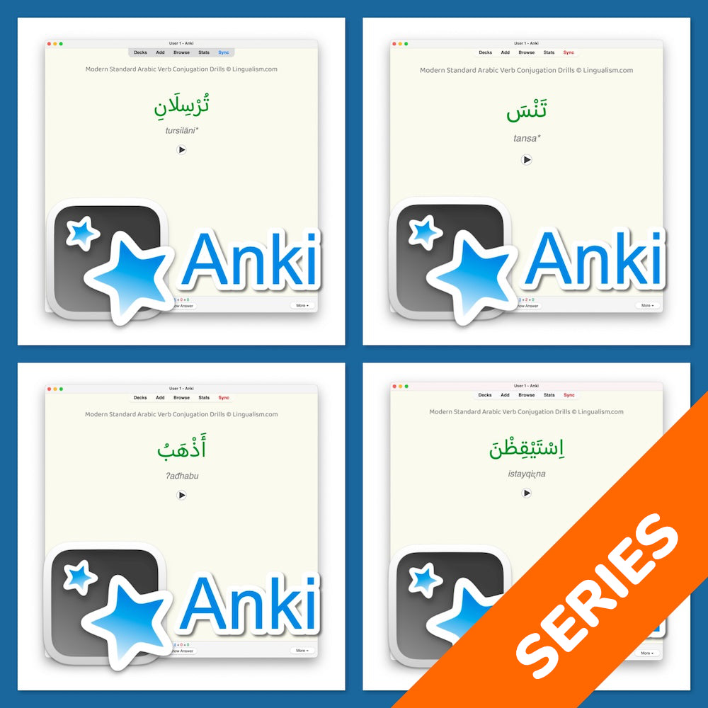 Modern Standard Arabic Verb Conjugation Drills: Anki Flashcards