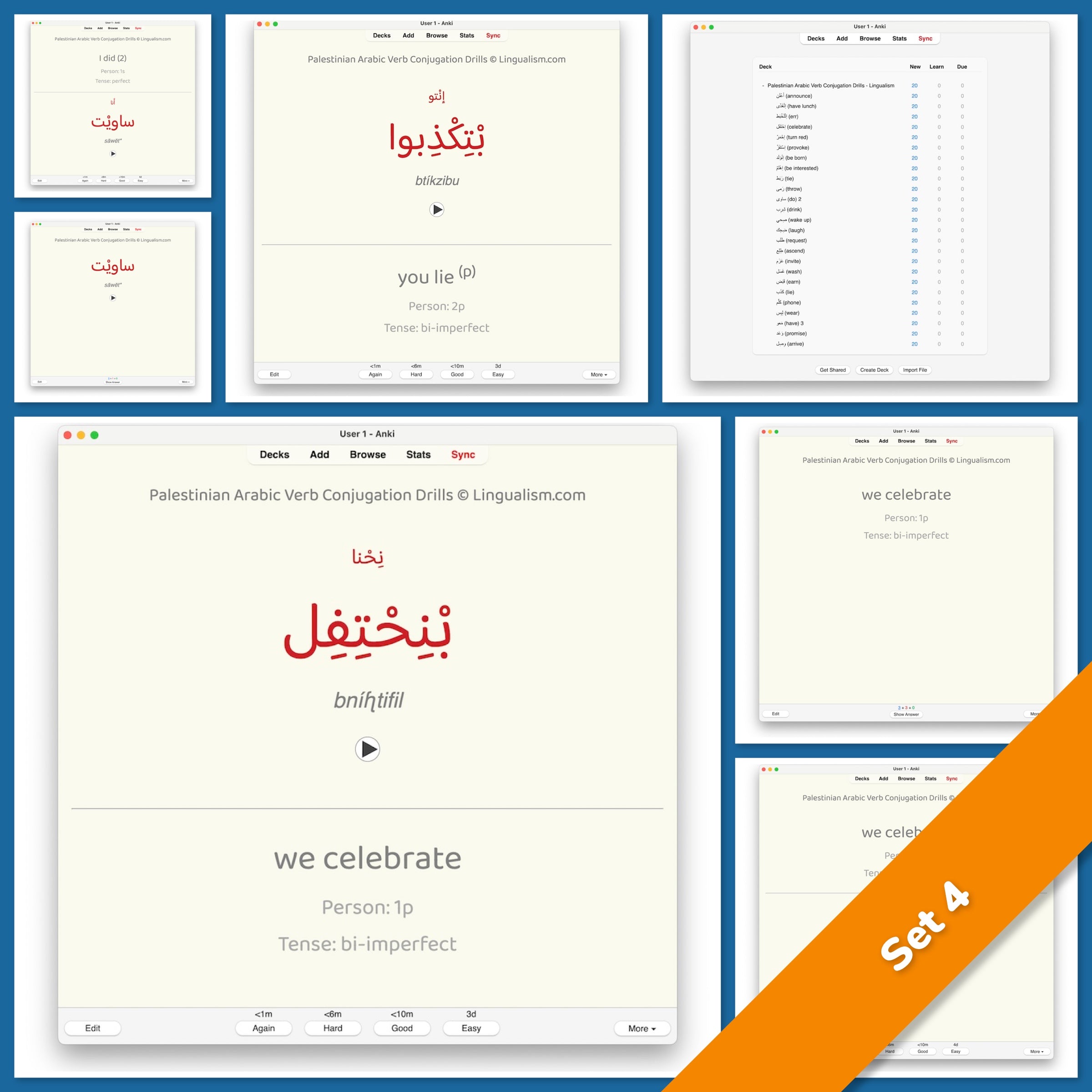 Palestinian Arabic Verb Conjugation Drills: Anki Flashcards